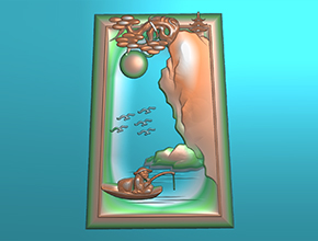 翡翠老人山水玉石模型圖_享刻玉石雕刻機(jī)廠家