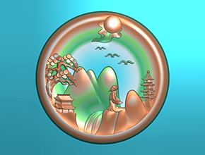 李白山水玉石精雕系列精雕圖_家用玉雕機(jī)精雕圖