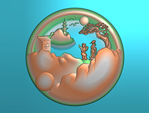 李白與書童山水精雕模型圖_玉石加工設(shè)備廠家贈