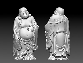 彌勒佛工藝品電腦模型圖紙_立體工藝品精雕機(jī)廠