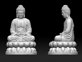 如來佛立體擺件精雕圖紙_立體玉石精雕機(jī)廠家