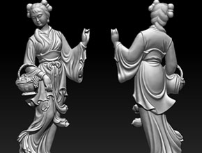 何仙姑立體擺件3D模型精雕圖_玉石加工設(shè)備廠家