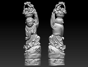 藍采和立體三維精雕模型圖_玉石加工設(shè)備廠家