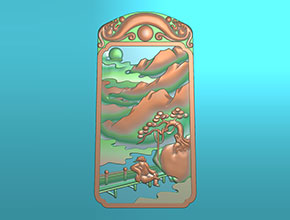 好看的玉石山水精雕圖紙大全_數(shù)控玉石雕刻機廠