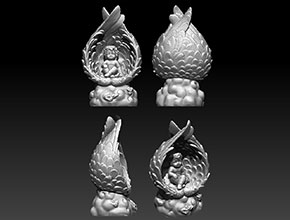 天使寶寶擺件精雕模型圖_工藝品雕刻機廠家
