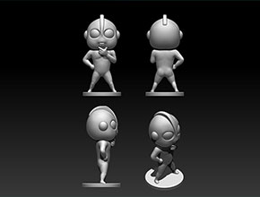 可愛奧特曼擺件精雕模型圖_數(shù)控桌面雕刻機廠家