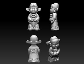 小財神3d精雕圖stl模型圖_工藝品雕刻機廠家