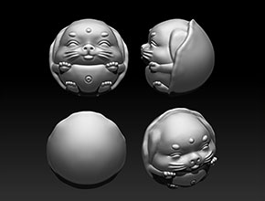 小狗珠子立體STL模型精雕圖_玉石雕刻工具設備廠