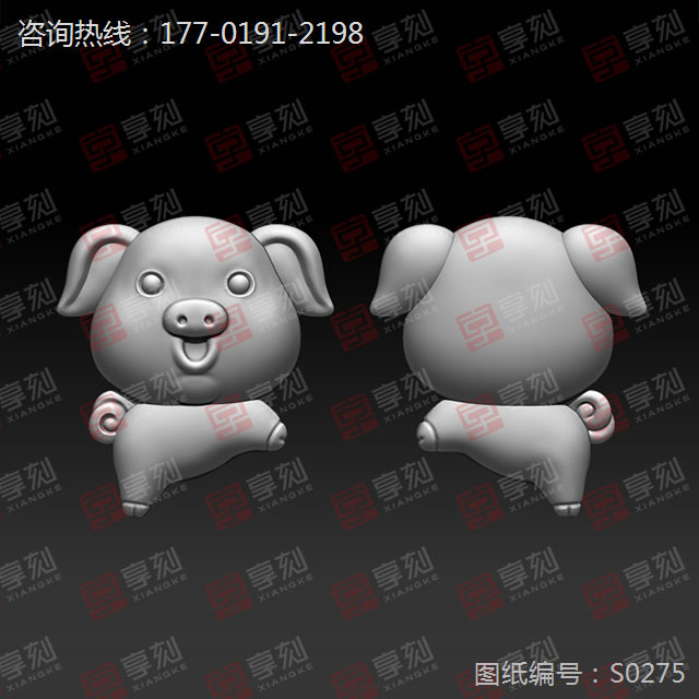 小豬首飾STL模型精雕圖