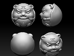 十二生肖老虎珠子精雕模型圖_玉石雕刻工具大全