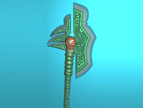 斧頭武器精雕模型圖紙_自動玉石雕刻工具大全廠