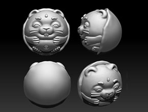 十二生肖老鼠珠子精雕模型圖紙_自動玉石雕刻工