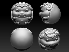 十二生肖羊珠子精雕模型圖紙_玉石雕刻工具大全