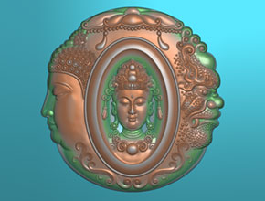 翡翠一念之間吊墜精雕圖紙_玉石雕刻機精雕機廠