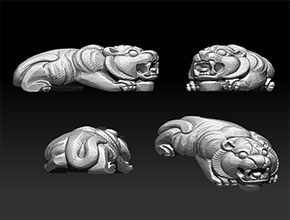 仿古老虎玉石電腦精雕圖紙_電腦玉雕機廠家