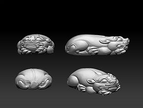 仿手工貔貅電腦精雕模型圖_電腦玉雕機廠家