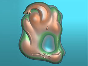 禪意隨形翡翠吊墜精雕模型圖_玉器雕刻機(jī)廠家