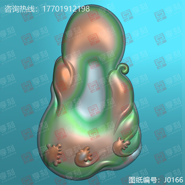 禪意翡翠吊墜精雕模型圖