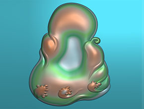 禪意翡翠吊墜精雕模型圖_玉器雕刻機(jī)廠家