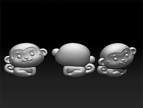 精美小猴首飾吊墜精雕模型圖_玉器雕刻機(jī)廠家