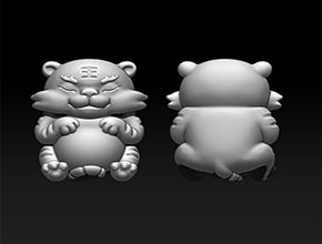 小老虎吊墜精雕模型圖_玉器雕刻機(jī)廠家