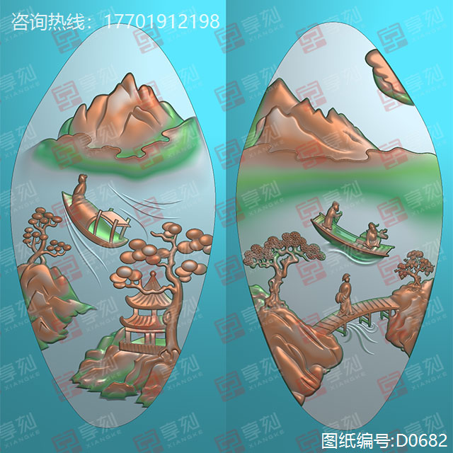 好看的山水玉器精雕圖紙