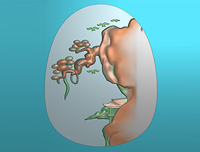 瑪瑙岫玉山水牌精雕圖_翡翠雕刻機(jī)廠家