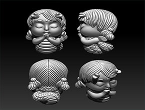 Q版小龍女精雕模型圖_工藝品雕刻機(jī)廠家