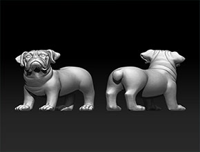 立體小狗擺件精雕模型圖_立體雕刻機(jī)廠家