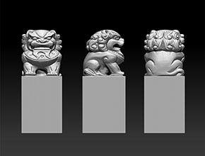 壽山石獅子印章玉雕模型精雕圖_全自動(dòng)印章雕刻