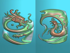 龍鳳玉雕對(duì)牌模型精雕圖_玉石雕刻機(jī)廠家