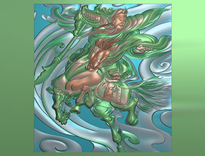 戰(zhàn)馬與關(guān)羽電腦精雕圖_玉石雕刻機(jī)廠家