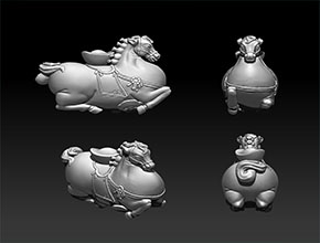 馬上有財(cái)擺件玉石電腦模型圖_玉石雕刻機(jī)廠家