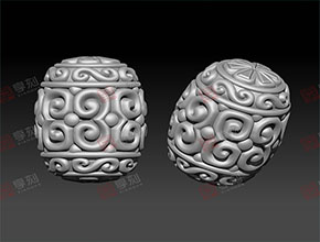 回紋珠桶珠電腦模型精雕圖_玉石雕刻機(jī)廠家