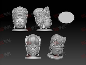 觀音頭部精雕模型圖_四軸玉石雕刻機(jī)廠家