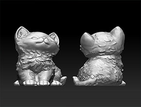 小花貓擺件STL模型精雕圖_玉石工藝品雕刻機(jī)廠家