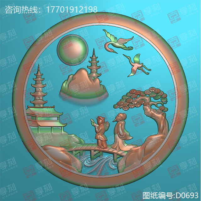 山水精雕電腦玉雕圖紙