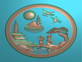 山水精雕電腦玉雕圖紙_全自動翡翠雕刻機(jī)廠家