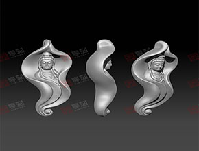 一葉觀音菩薩精雕模型圖_全自動翡翠雕刻機廠家