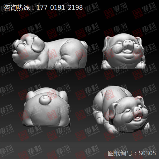 福豬擺件精雕stl模型圖