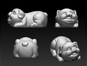 福豬擺件精雕stl模型圖_工藝品雕刻機(jī)廠家