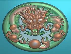 龍牌精雕圓牌電腦精雕圖_數(shù)控玉石雕刻機廠家