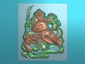 古風關羽玉雕圖紙精雕圖_數(shù)控玉石雕刻機廠家