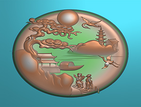 新山水玉雕圖紙精雕圖_數(shù)控玉石雕刻機廠家