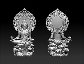 精美觀音佛像擺件精雕stl模型圖_數(shù)控五軸玉石雕