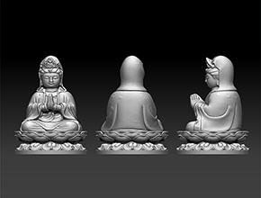 觀音菩薩玉石雕刻電腦模型stl圖_數(shù)控五軸玉石雕