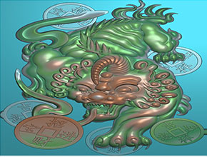 銅幣錢貔貅款玉雕圖紙下載_數(shù)控玉石雕刻機廠家