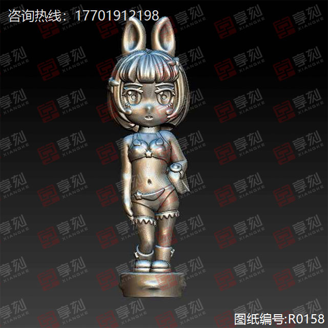 卡通兔女郎STL模型精雕圖紙