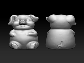 胖豬工藝品STL模型玉雕圖紙_工藝品加工設備廠家