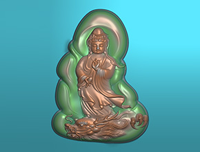 岫玉瑪瑙祥龍觀音吊墜玉雕圖_電腦玉石雕刻機廠
